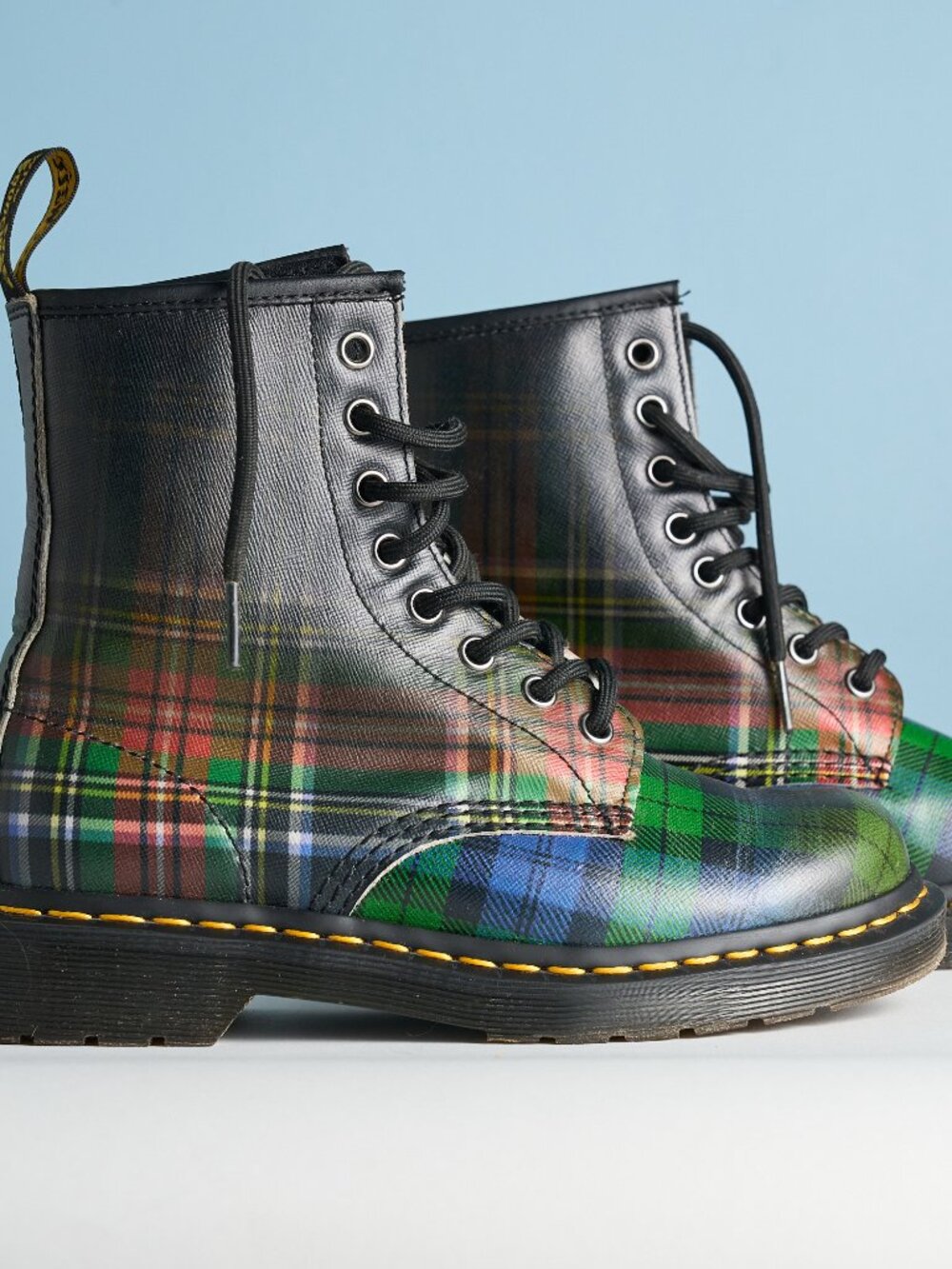Dr. Martens 1460 Tartan Plaid Lace Up Boots | Red Stewart + Black Watch | W6